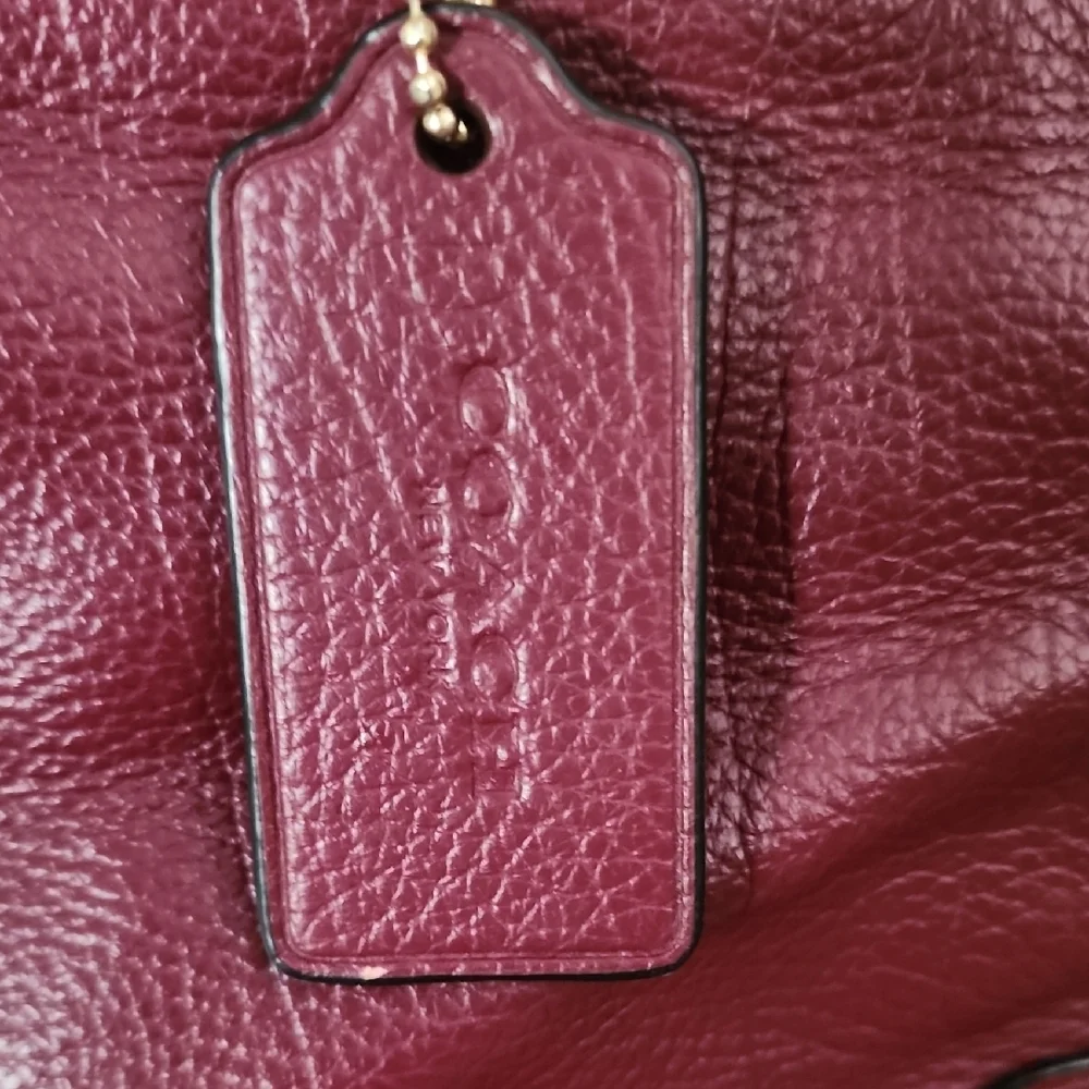 Coach Plum Pebbled Leather Satchel Crossbody Bag EUC